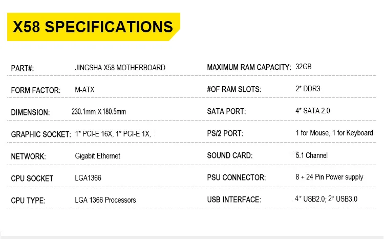 X58 LGA 1366 материнская плата LGA1366 поддержка REG ECC DDR3 и xeon процессор USB3.0 AMD RX серия Spell HUANANZHI