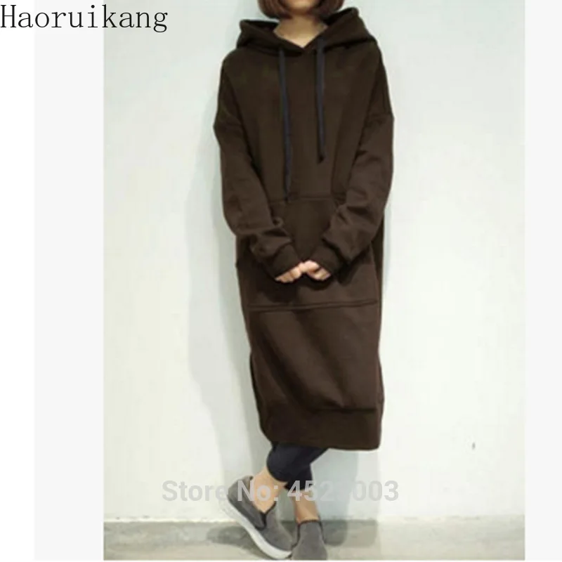 Женская Повседневная Свободная Длинная толстовка свитшот верхняя одежда куртка