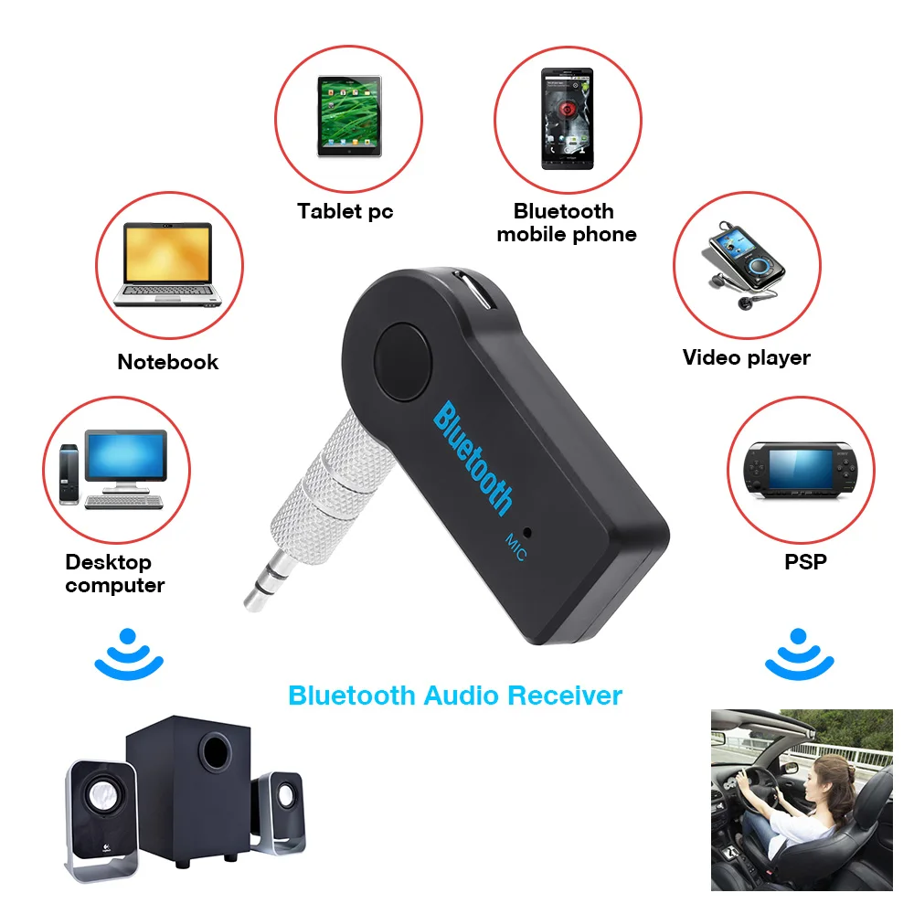 Bluetooth AUX 3 5 мм разъем приемник автомобильный беспроводной адаптер гарнитура для