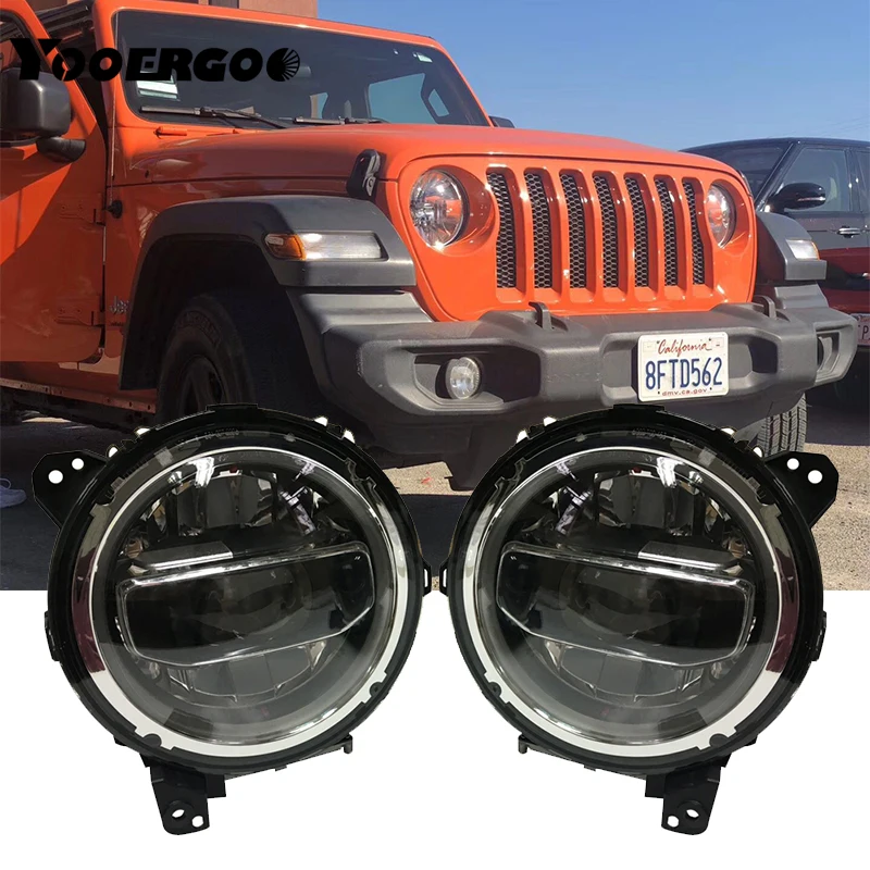 " дюймовый круглый светодиодный фары для Jeep Wrangler JL Gladiator SUV фары замена с дневными ходовыми огнями