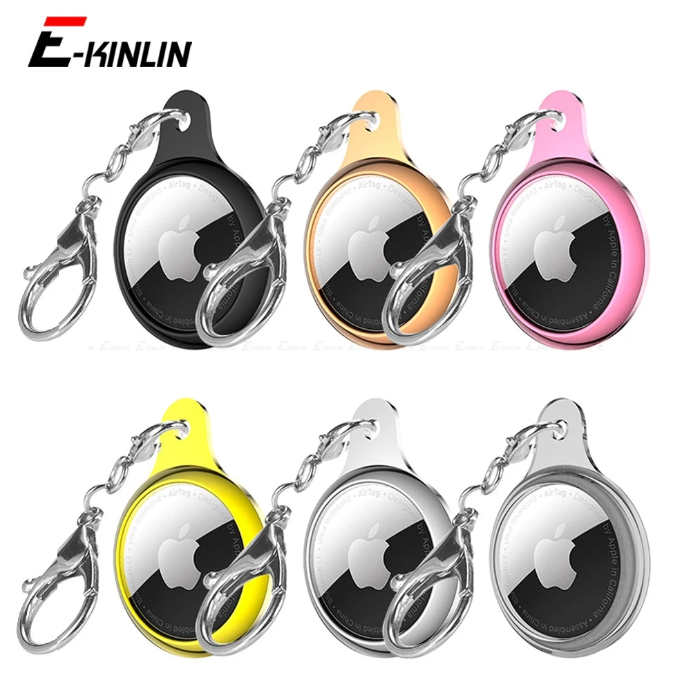 

Plating Electroplate Protective Sleeve Keychain Case Cover For Apple AirTag Tracker Location Protector TPU Smart Accessory