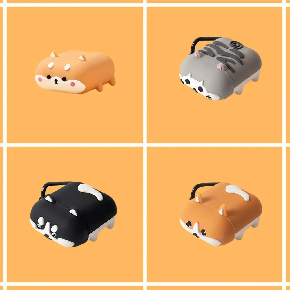 

Милый мультяшный 3D чехол для AirPods 2 box с изображением Сиба-ину корги хаски собаки кота мягкий силиконовый защитный чехол для наушников Air Pods 1 ...