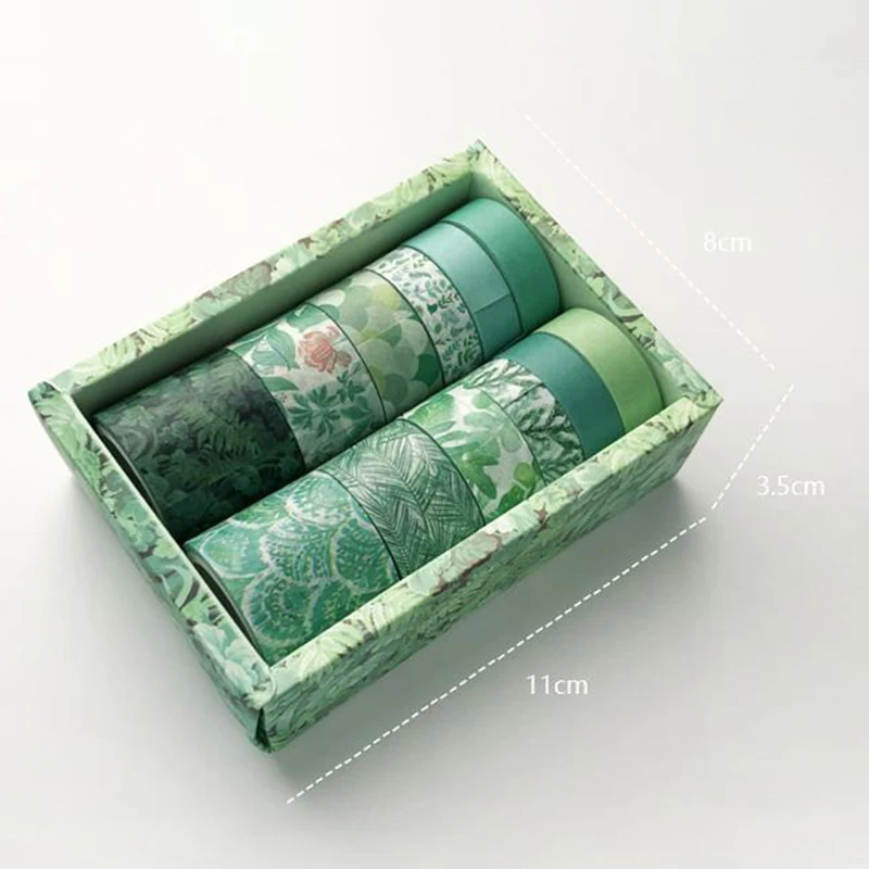 

12Roll/Box Retro Style Oil Painting Pattern Tape set Scrapbooking Decorative Adhesive Tapes Paper DIY Decor Stationery Sticker