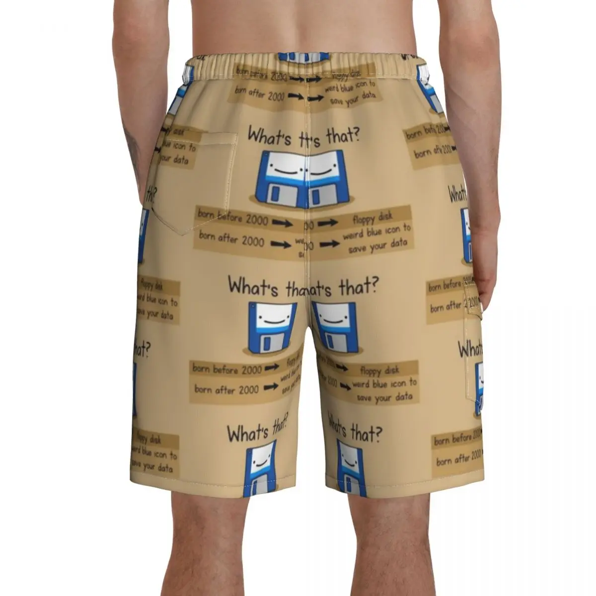 

Disk Board Shorts Men Beach Swimming Trunks Polyester Pattern Swim Trunks