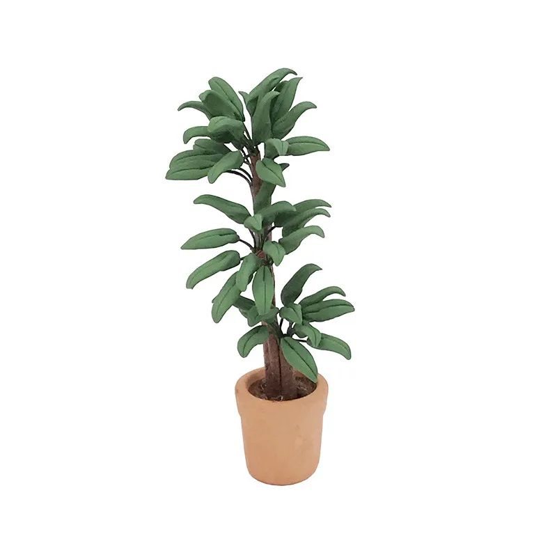 

Dollhouse Decoration Accessories 1:12 Toy House Miniature Scene Model Potted Green Plant Posing Fortune Tree Pretend Toys