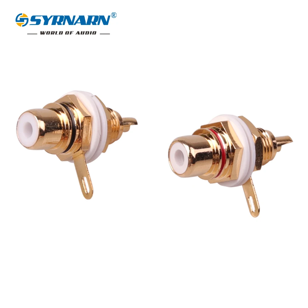 1 пара разъем RCA позолоченный Разъем Панель Крепление Шасси аудио переборка с