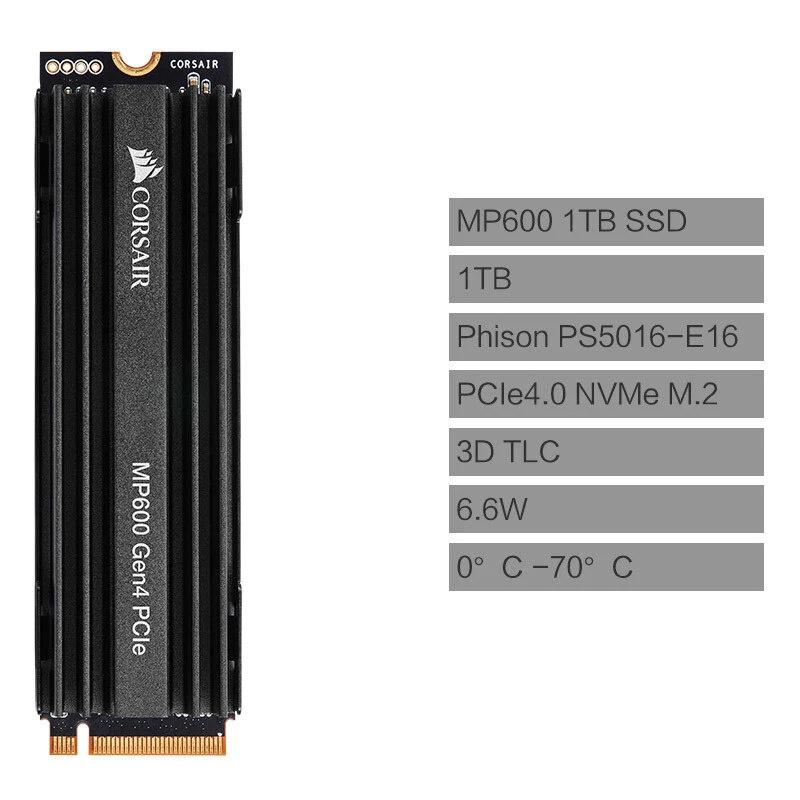 CORSAIR FORCE Series MP600 SSD NVMe PCIe Gen 4 0x4 M.2 1 ТБ 2 твердотельный накопитель 4950 МБ/с./с m.2 2280
