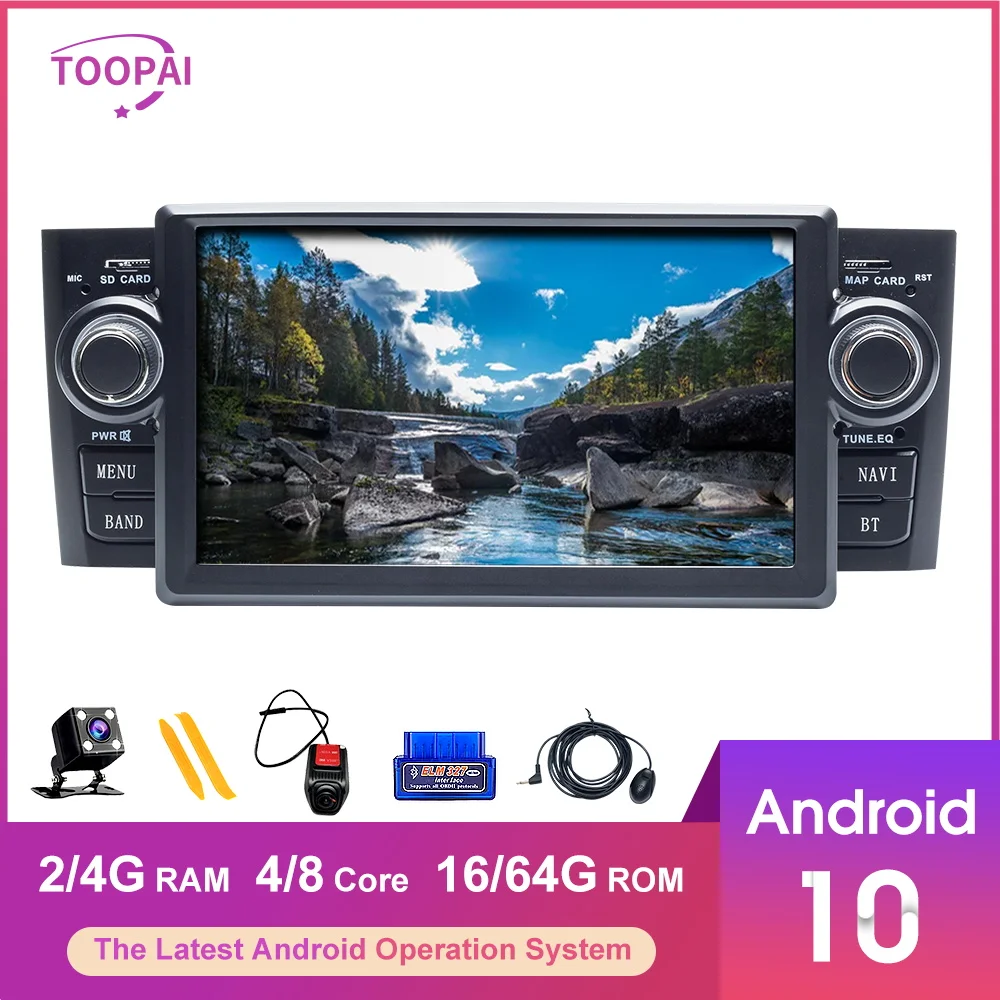 TOOPAI Android 10 0 для Fiat Grande Punto Linea 2007 2012 старая версия автомобильное радио стерео GPS