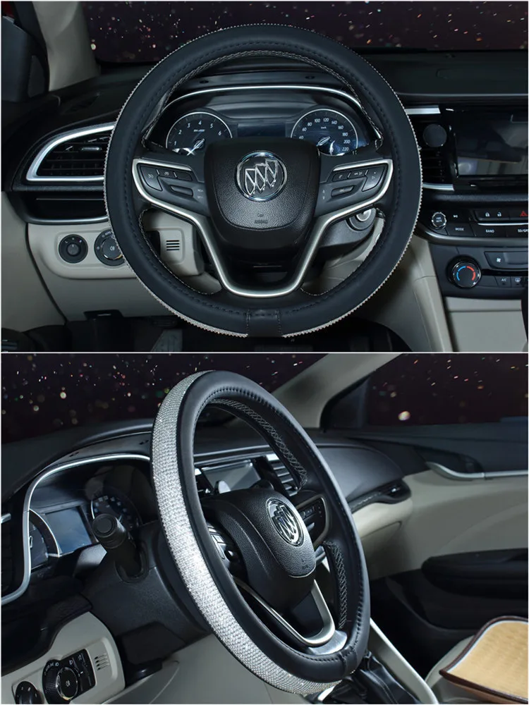 Модный Цветной Серебряный чехол на руль со стразами стразы из искусственной кожи