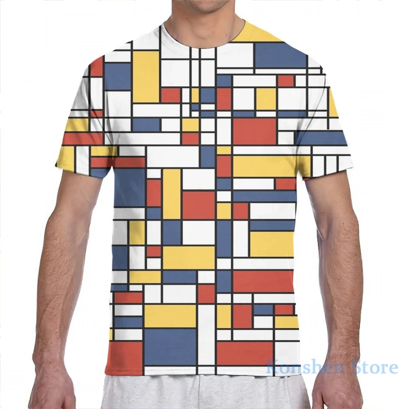Mondrian Мужская футболка с рисунком женская модная со сплошным принтом для девочек