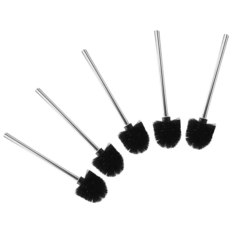 

A Pack of 5 Spare Toilet Brush Heads Can Be Replaced with Black Compatible Cartridges Black Brush Head Handle Stainless Steel To