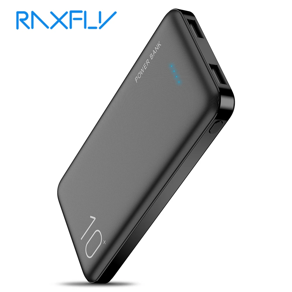 Внешний аккумулятор RAXFLY с 2 USB-портами и поддержкой быстрой зарядки 10000 мАч |