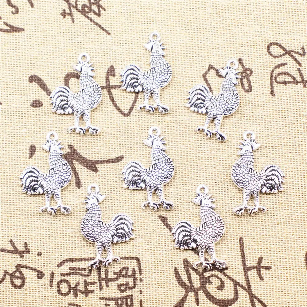 

Charm For Making Jewelry Pendants Antique Silver Color Cock 31x20mm 5pcs