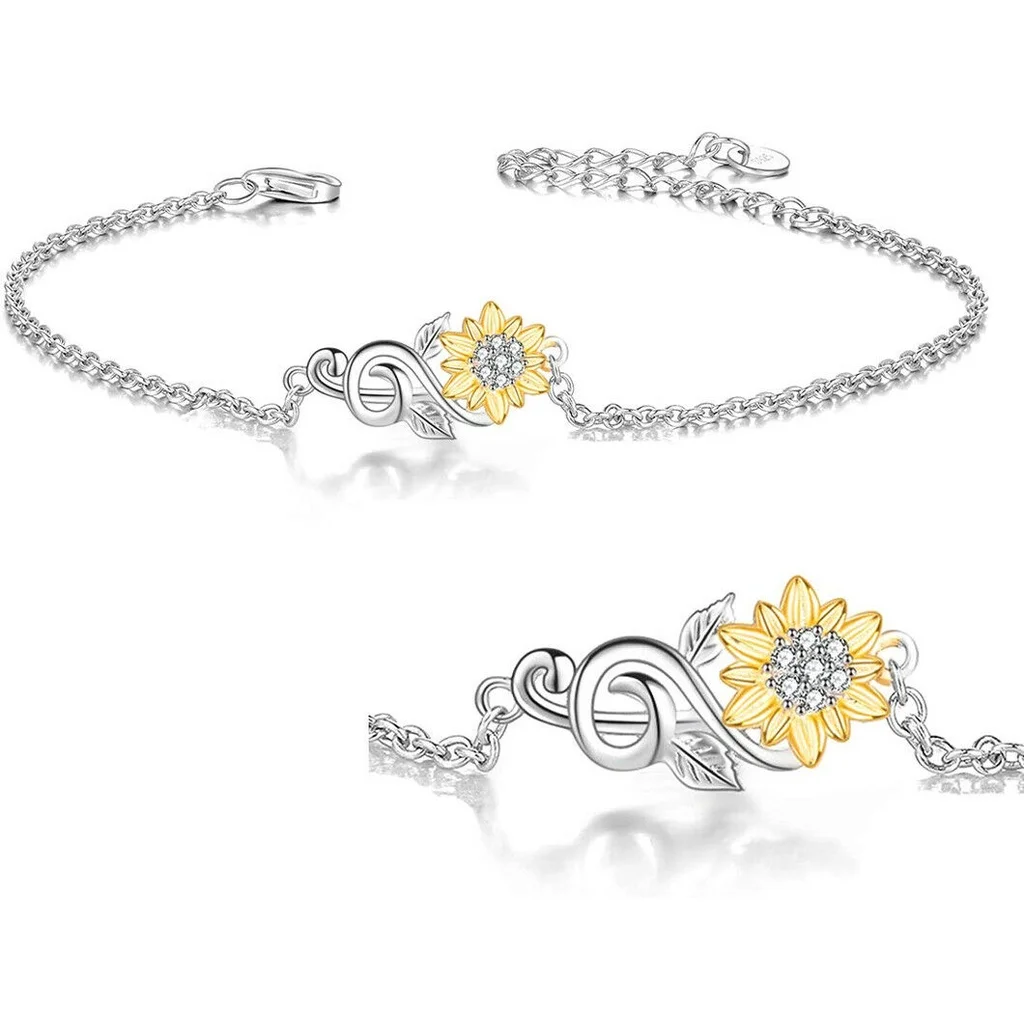 

New Fashion Exquisite Gold Small Flower Silver Bracelet Jewelry Wedding Gift