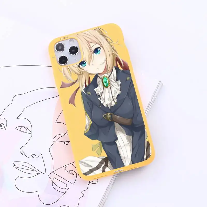 

Violet Evergarden Phone Case Candy Color for iPhone 6 7 8 11 12 s mini pro X XS XR MAX Plus