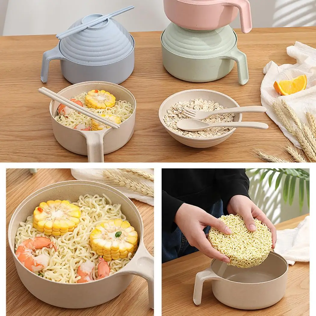 Домашняя Студенческая миска для лапши быстрого приготовления набор посуды с