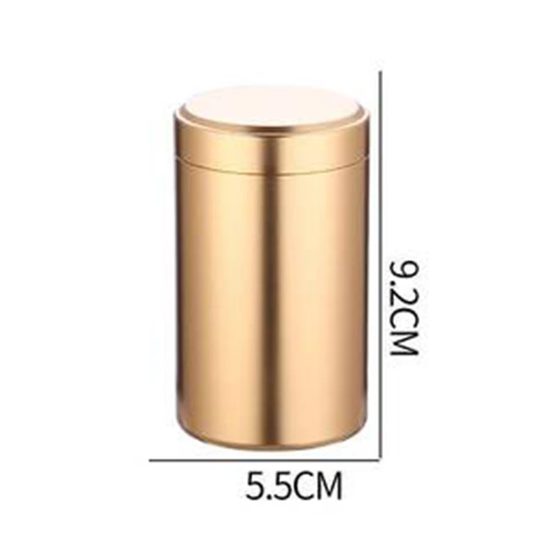 

Stainless Steel 30 Cigarettes Cylindrical Metal Cigarette Case Sealed Tobacco Cans Portable Moisture-proof Car Ashtray Tea Box