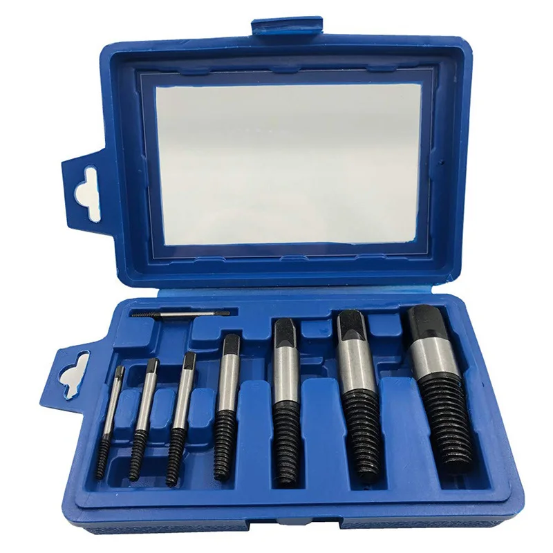 

Набор экстракторов винтов 8 шт., набор для удаления поврежденных винтов, сломанных болтов, водопроводных труб, набор для удаления винтов