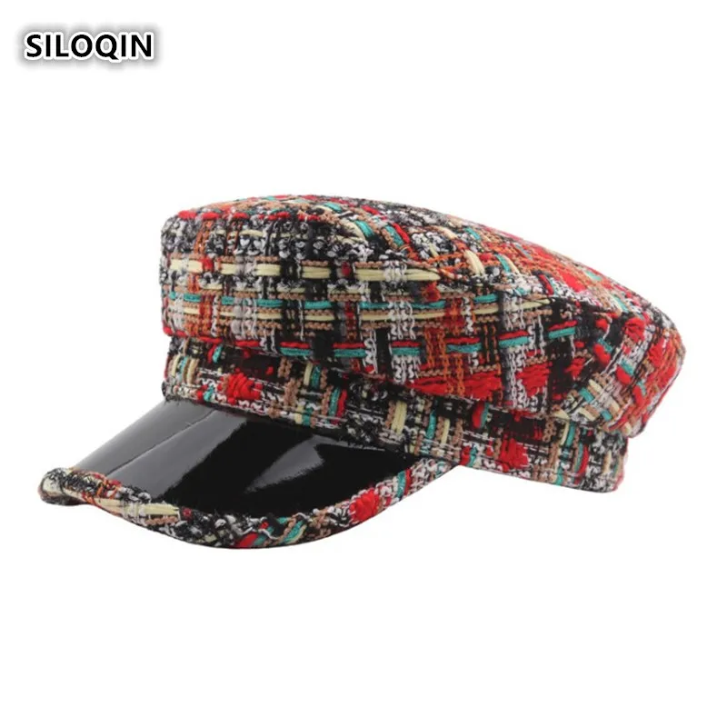 SILOQIN Тренд Осень Зима Женская мода вязание армейские кепки Snapback женская