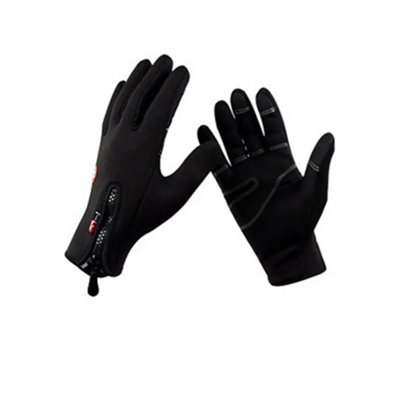 G016 New 2 Black Спортивные перчатки для езды на велосипеде, ветрозащитные, теплые, на молнии, для мужчин и женщин, перчатки для езды на велосипеде, черные, зимние, G001 - Цвет: G016 New 2 Black