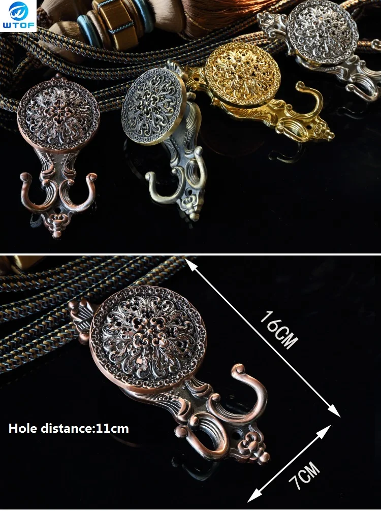 

2Pcs/set Window Curtain Holdback Europe Classic Peony Style Curtains Decoration Accessories Hooks Hanger
