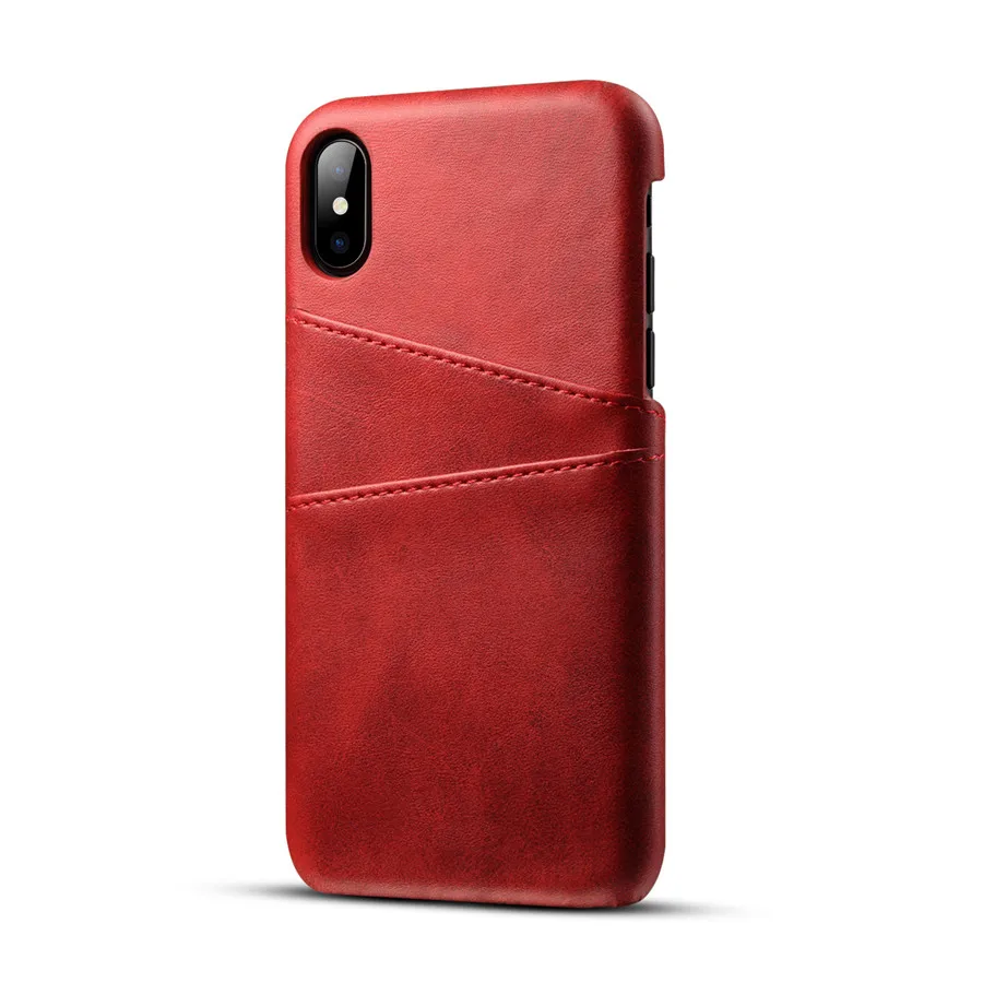 Натуральная кожа для iPhone 11 XS Max чехол X XR Ретро винтажная задняя крышка для iPhone 7 Чехол 8 чехол 6 6s Plus чехол для телефона чехол s - Цвет: Красный