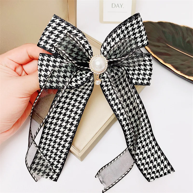 

New pearl plover case ribbon pin han edition ins female hair of his head fall 2021 spring clip headdress