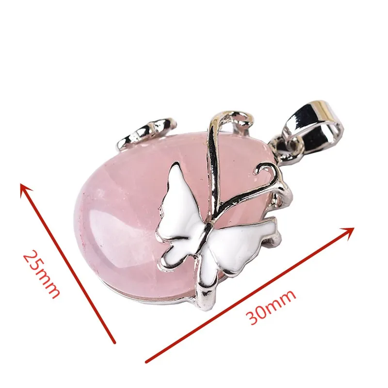 Природный Кристалл Бабочка минеральные ювелирные изделия Аметист Роза кварц