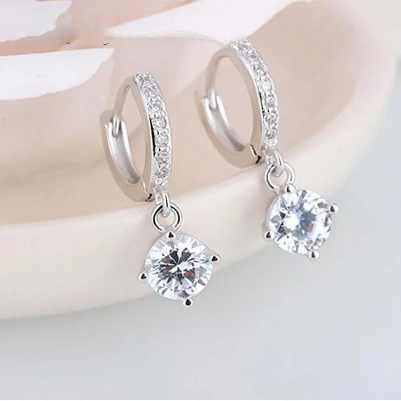 

Серьги-подвески женские из серебра 925 пробы с фианитами