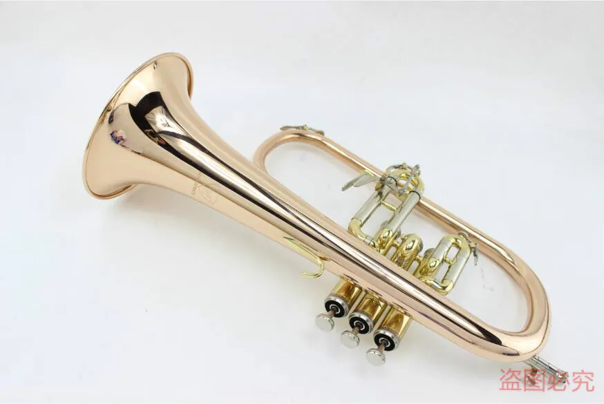 Bb флюгелхорн Золотой фосфор и медь с футляром мундштук Trumpets flugelhorn Музыкальные инструменты