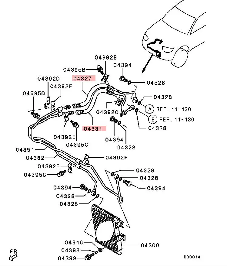 2 шт. шланг подачи и возврата масляного радиатора двигателя для Mitsubishi L200 Sportero IV 2005