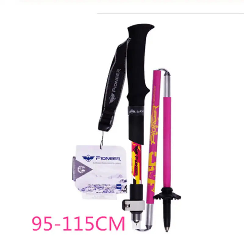 

1pair PIONEER Carbon Fiber Alpenstock Folding Trekking Pole Ultralight Adjustable Collapsible Travel Hiking Nordic Walking Stick