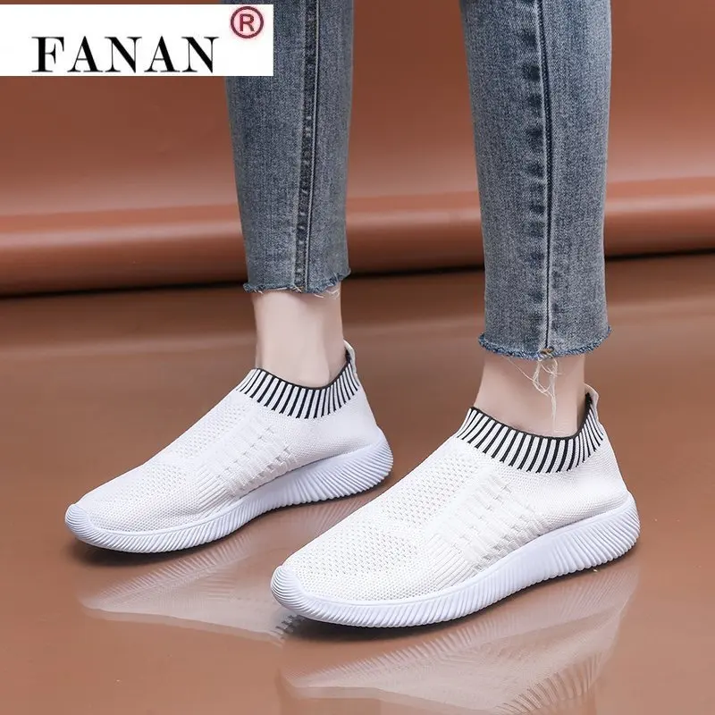 

FANAN Comfortable Breathable Casual Sneakers Female Flats Shoe Women Socks Shoes Plus Size Dropshipping