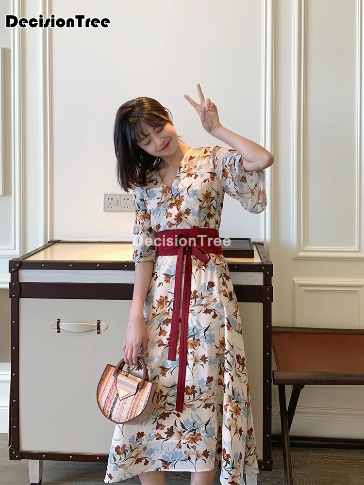 Женское кимоно с цветочным принтом японское юката v образным вырезом платье Оби