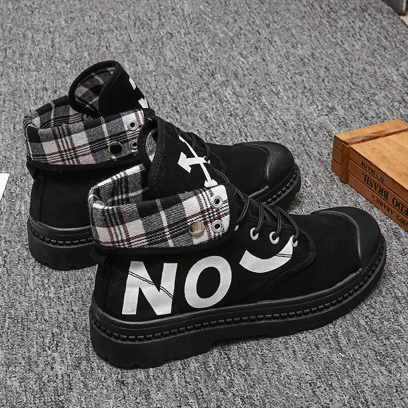 

Men Canvas Martin Boots Men Casual Shoes High Top Ankle Boots Male Motorcycle Tactical Boots Outdoor Travel Shoes Men Anti-Slip