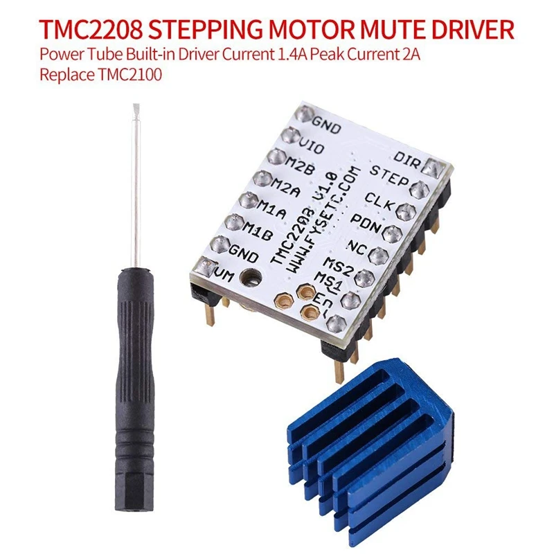 5 шт. TMC2208 шаговый двигатель бесшумный драйвер силовая трубка Stepstick Встроенный ток