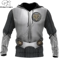 plstar cosmos 2021 autumn hoodies viking warrior chain armor 3d printed mens sweatshirt unisex zip pullover casual jacket dw661