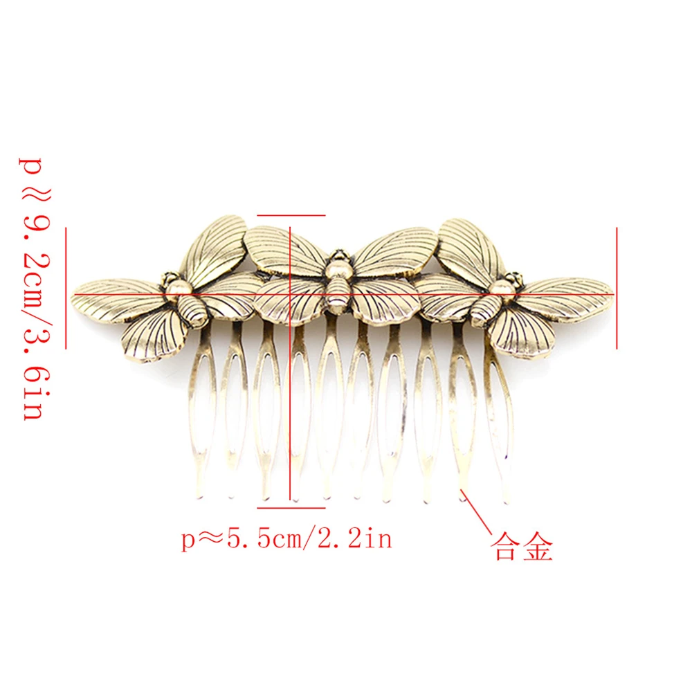 Женский винтажный гребень для волос золотистый/Серебристый свадебный аксессуар