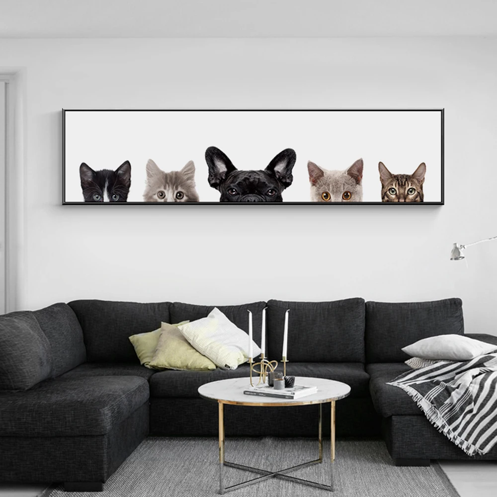 Скандинавские принты кошек и собак классический фильм домашний декор для дома