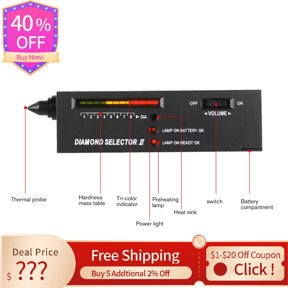 

Инструмент для проверки кристаллов, Измеритель проводимости, ручка для сверления, оригинальный Алмазный детектор с твердостью, новый год ...