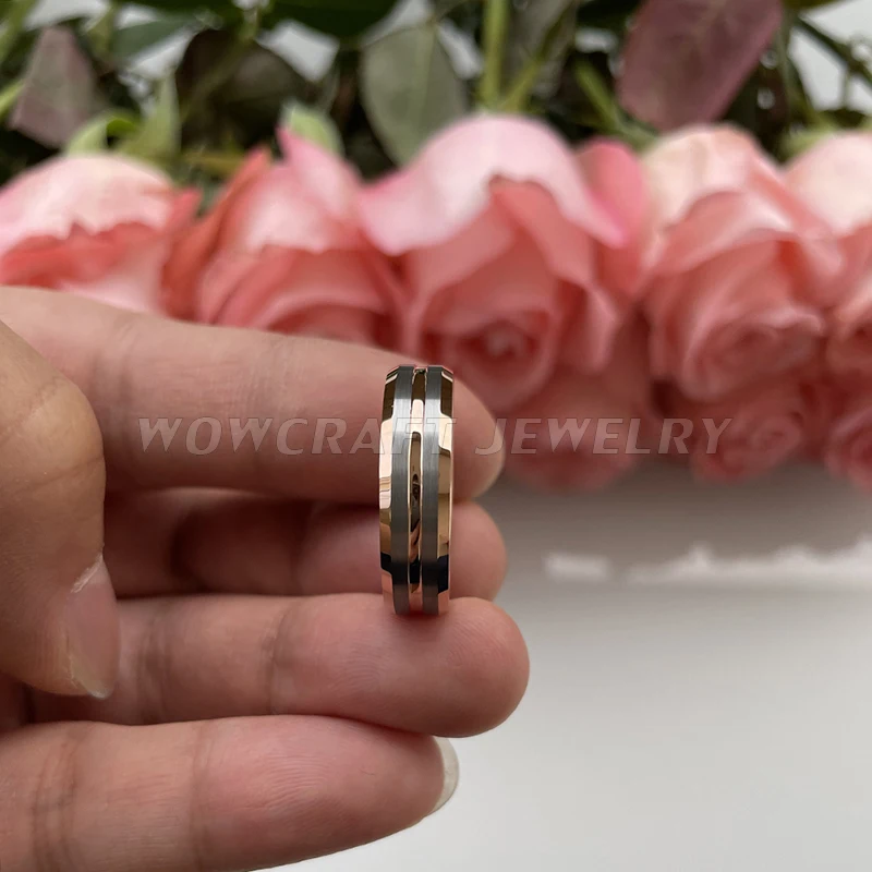 Обручальное кольцо для мужчин и женщин обручальное из карбида вольфрама с