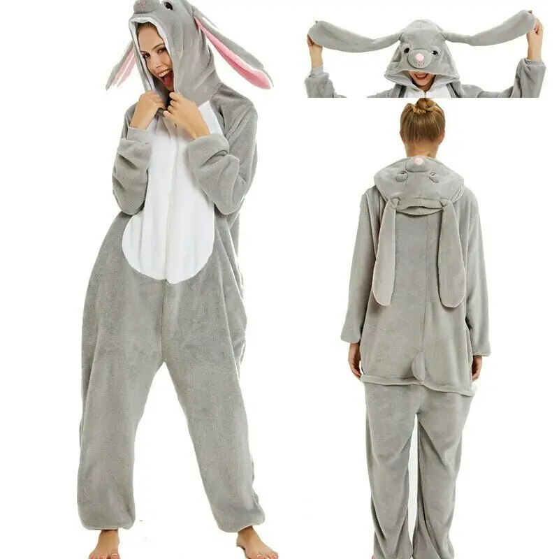 Зимние теплые пижамы кигуруми унисекс для мужчин и женщин взрослых с мультяшными