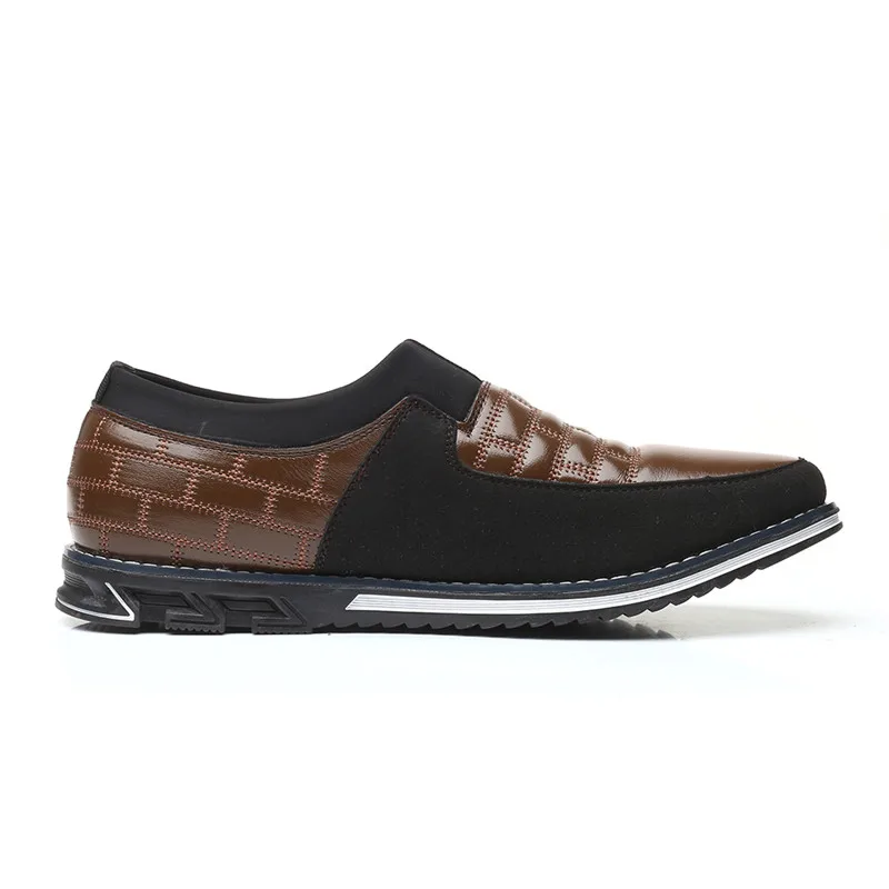 LIN KING Plus Size Men Leather Casual Dress Shoes Slip On Low Top Footwear Loafers Breathable Man Business Formal Wedding | Обувь