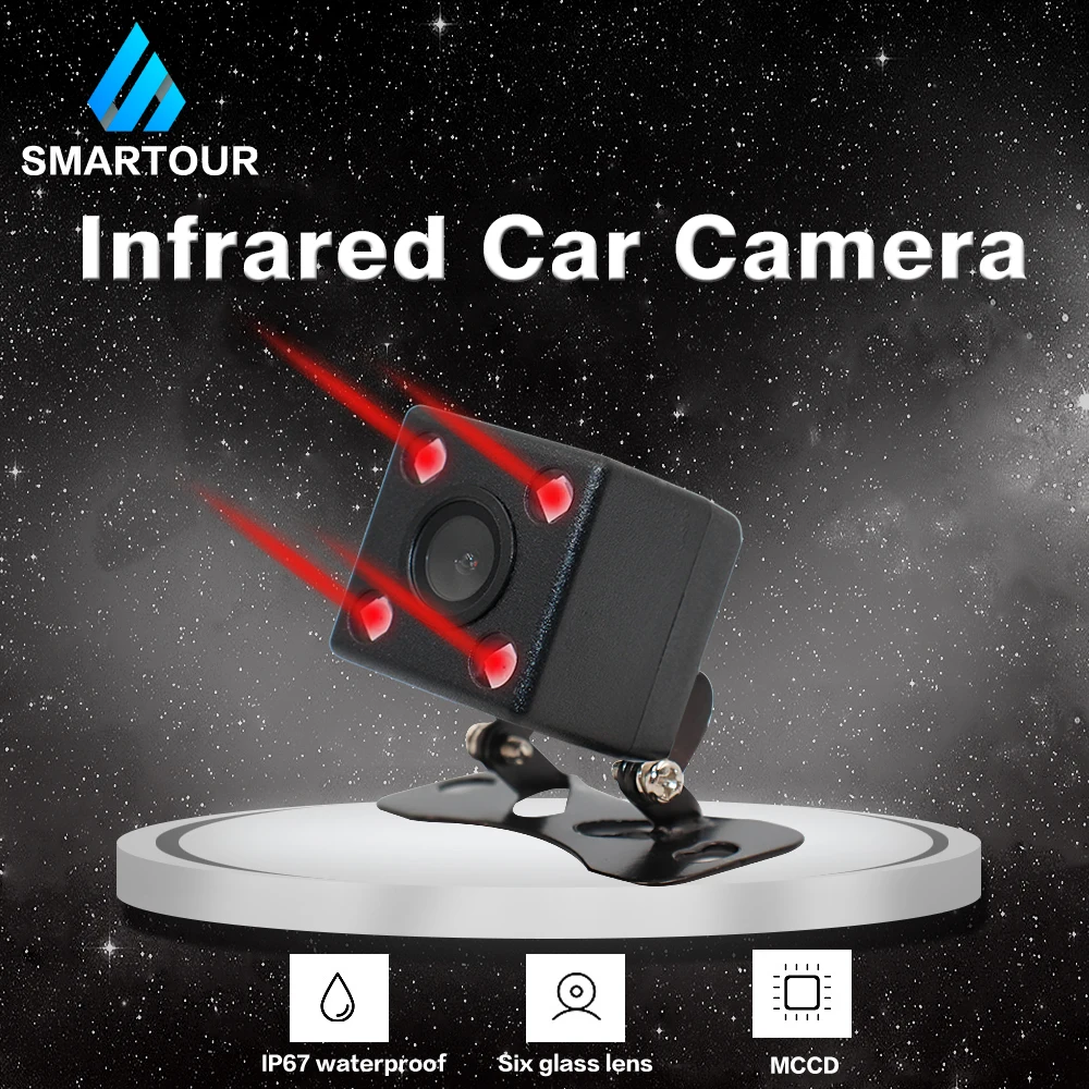 Smartour Автомобильная камера заднего вида светодиодный инфракрасный Ночное Видение заднего вида автоматический мониторинг парковки CCD Видео резервная камера