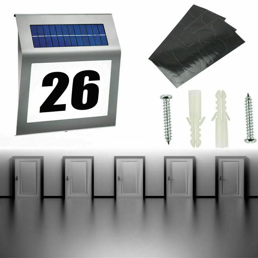 Solar House Number Plaque Light with 200LM Motion Sensor LED Lights Address for Home Garden Door Lamp Lighting | Лампы и освещение