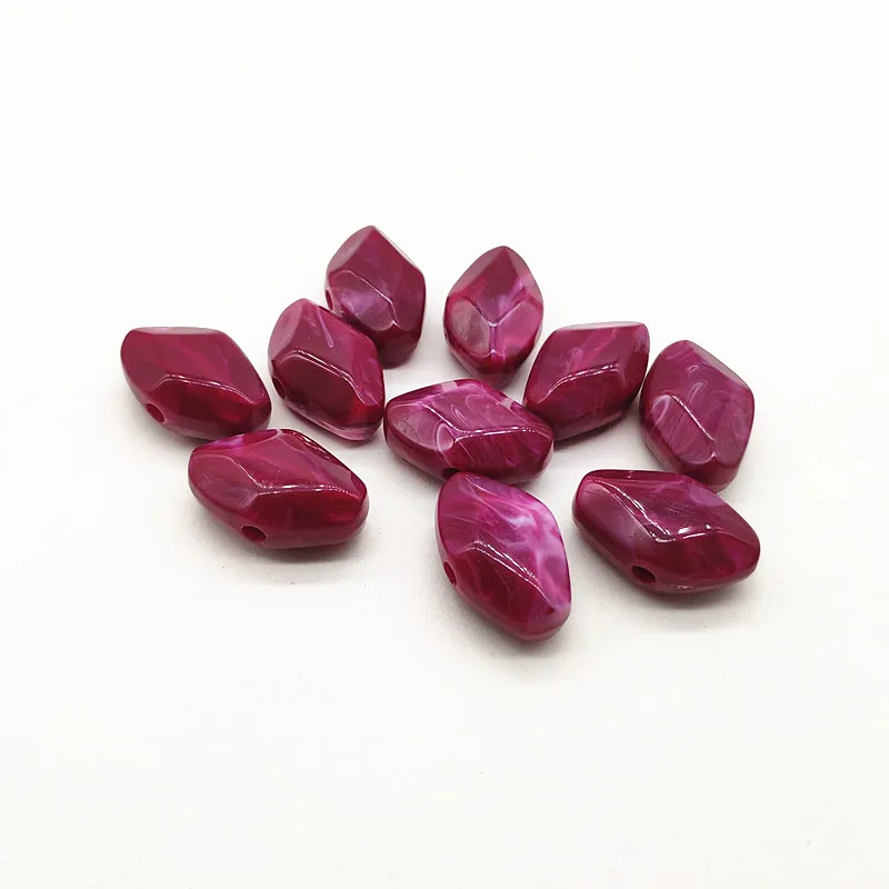 purple hot pink Новое поступление! 26x17 мм 155 шт Большой Акриловый Мраморный эффект неправильной ромбовидной формы бусины для изготовления ювелирных изделий ожерелье DIY - Цвет: purple hot pink