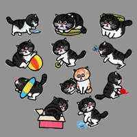 high quality animal funny cat patches 3d embroidery patch for clothes fabric stickers iron on patch badge jeans pocket appliques