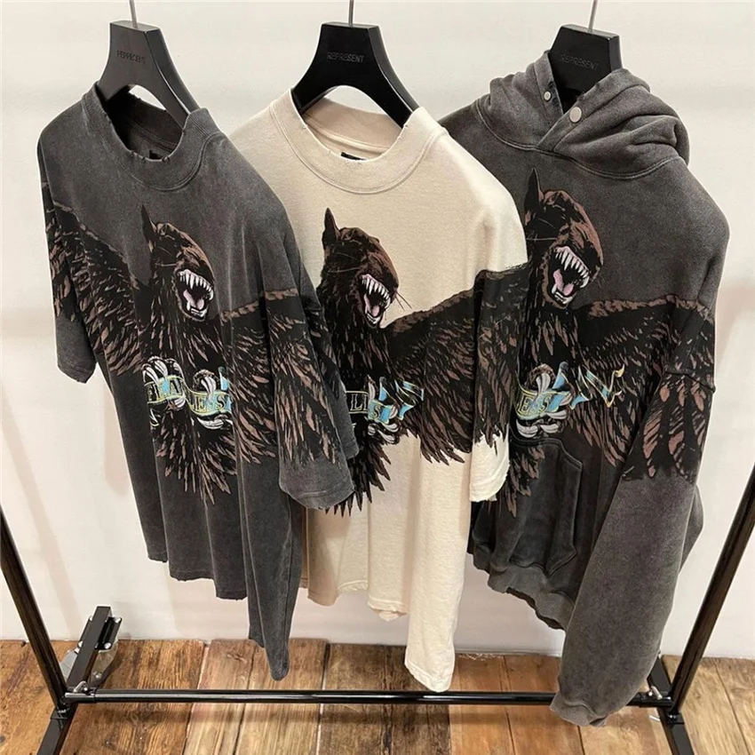 

Vintage Represent TERRIER EAGLE Hoodie Men Women Hound Graphic Represent Hoodie Hooded Sweatshirts Pullovers