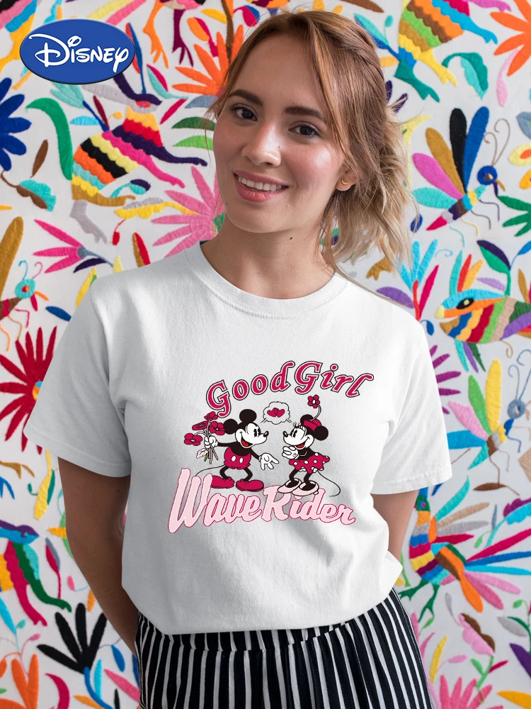

Good Girl Tshirt Femme Ulzzang Fashion Disney Mickey Mouse Summer Clothes for Women Short Sleeve White Top France Casual Young