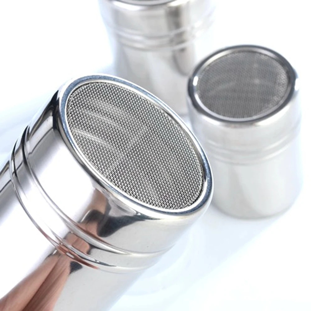 

1PC Stainless Steel Fancy Coffee Duster Cake Sieve Powder Sugar Cinnamon Shaker Sieve Spice Pot Salt Pepper Jar Kitchen Tool